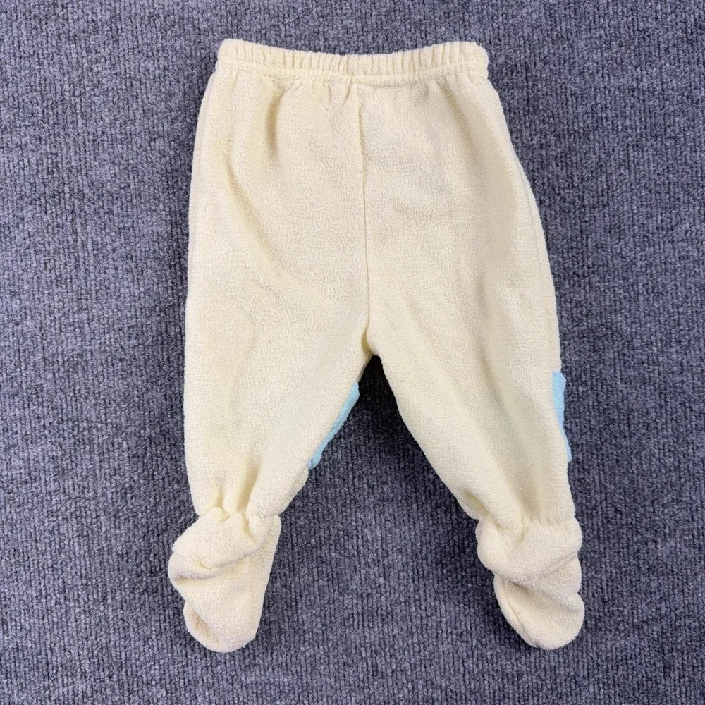 VTG Small Steps Fleece Outfit Set Girls 3-6M Yellow Hooded Teddy Bear 2 Piece